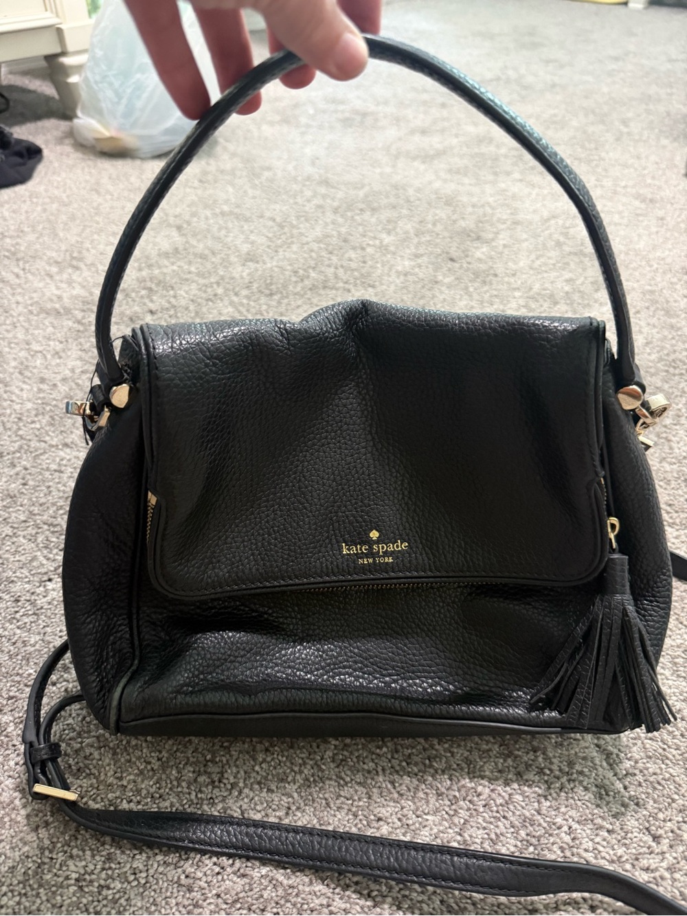 Kate Spade Black Leather Top-Handle Satchel